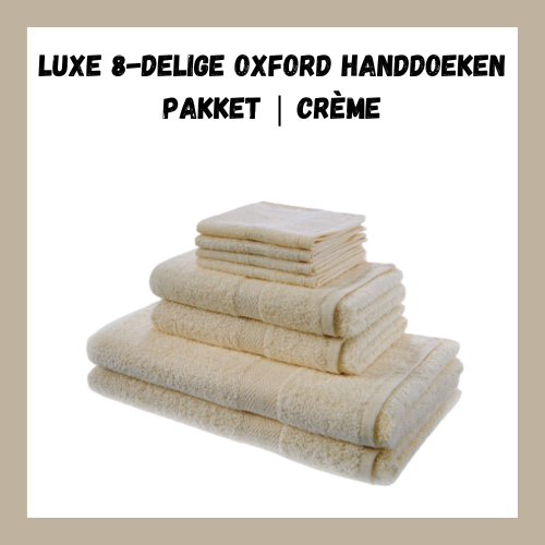 LUXE 8-DELIGE OXFORD HANDDOEKEN SET | CRÈME